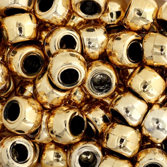 John Bead 9mm Metalized Opaque Pony Beads, 1,000ct
